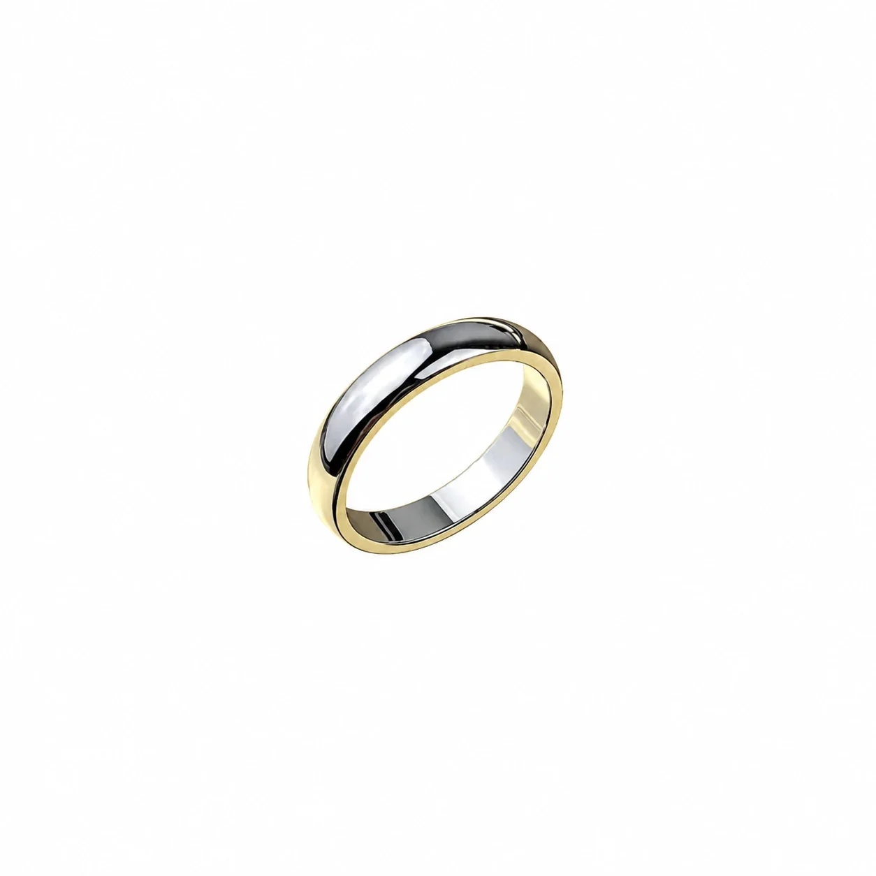 Sleek Stainless Steel Polished Dome 4 mm Band Ring - Silver