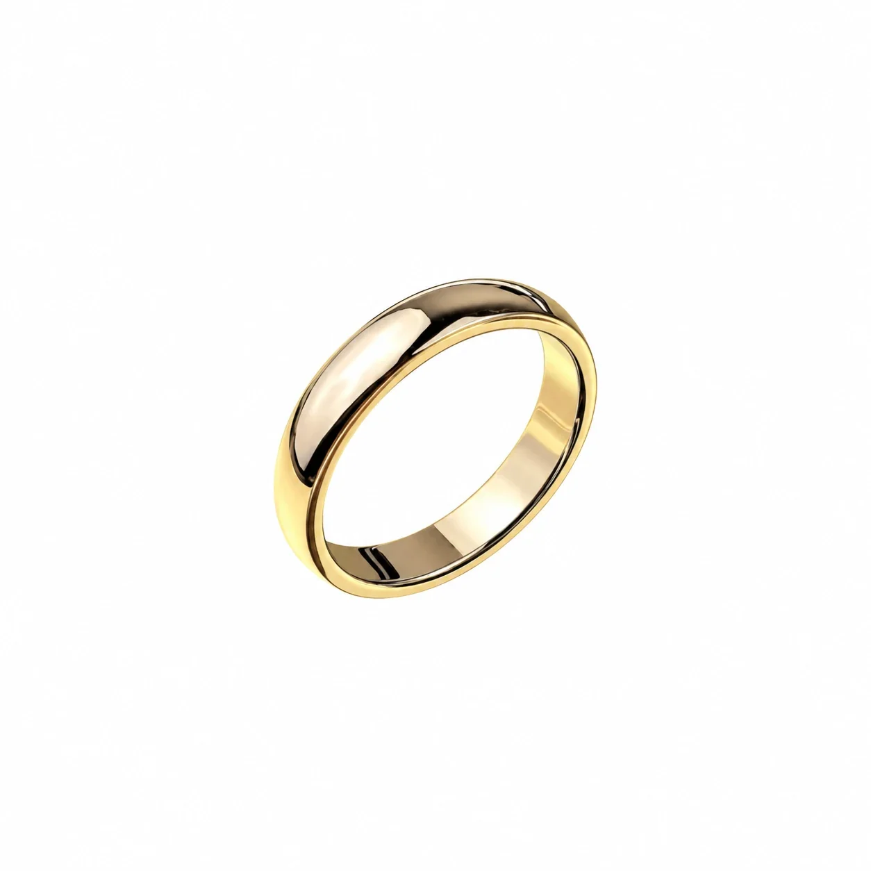 Sleek Stainless Steel Polished Dome 4 mm Band Ring - Rose Gold