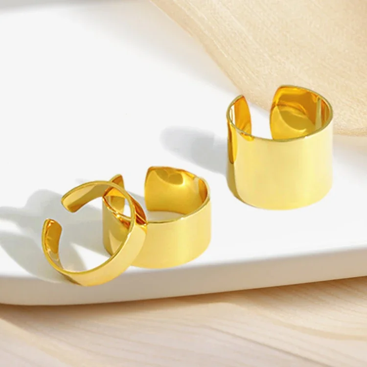 Sculptural Wide-Band Copper Open-Front Dome Ring