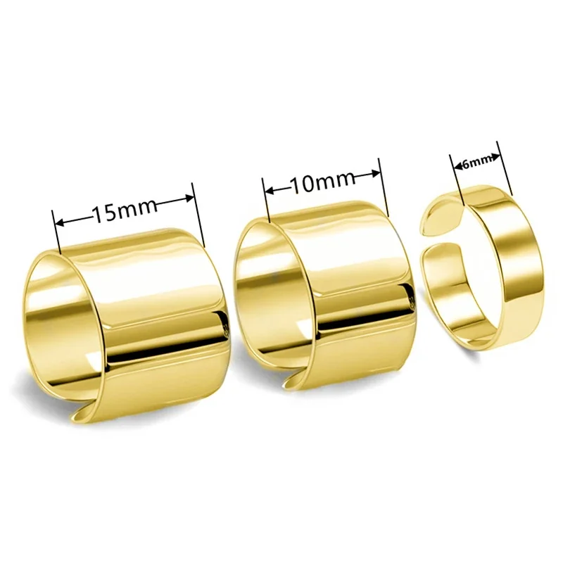 Sculptural Wide-Band Copper Open-Front Dome Ring - Gold 6 mm