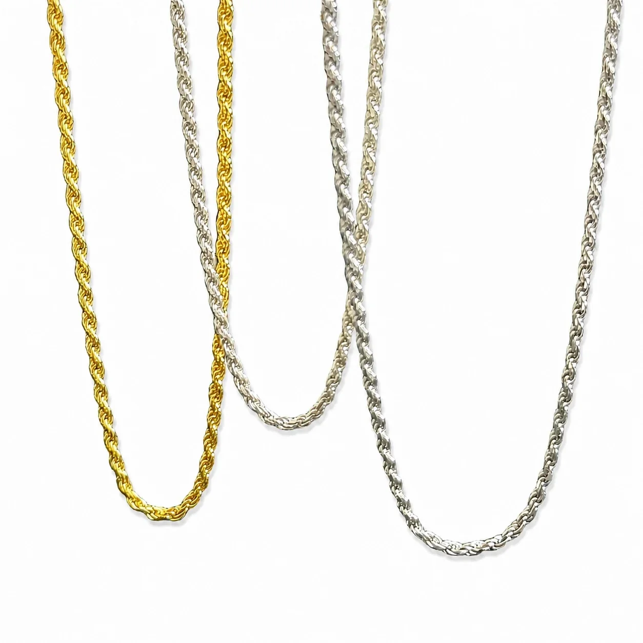 Twisted Rope 925 Sterling Silver Lobster Clasp Chain Necklace