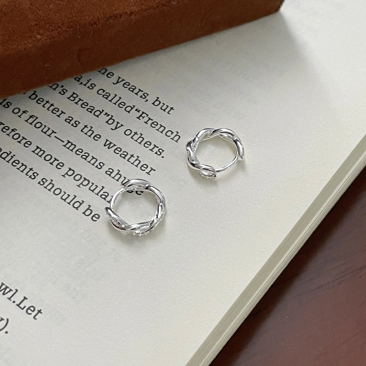 Twisted Rope 925 Sterling Silver Stone Hoop Earrings