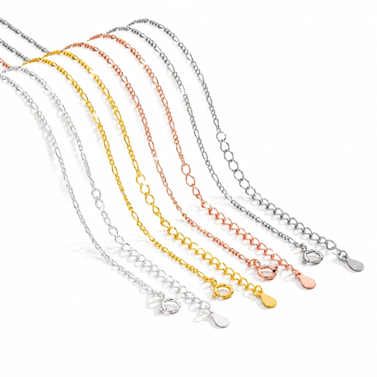 Delicate 925 Sterling Silver Elongated-Link Extender Necklace