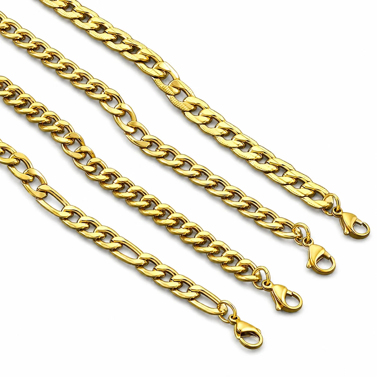 Bold Gold PVD Stainless Steel Cuban Paperclip Chain Necklace