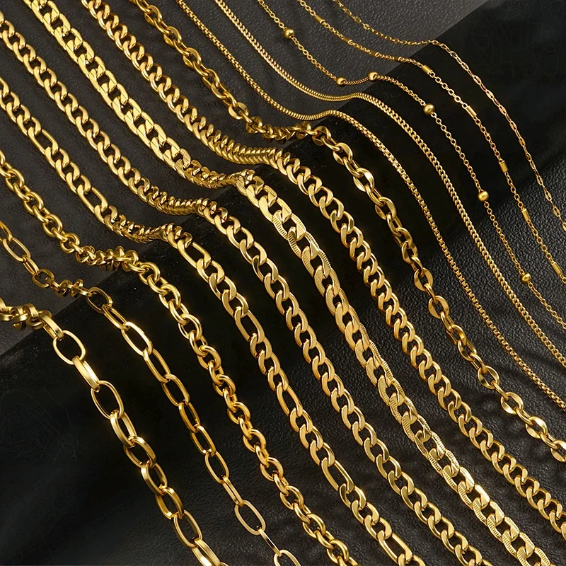 Bold Gold PVD Stainless Steel Cuban Paperclip Chain Necklace