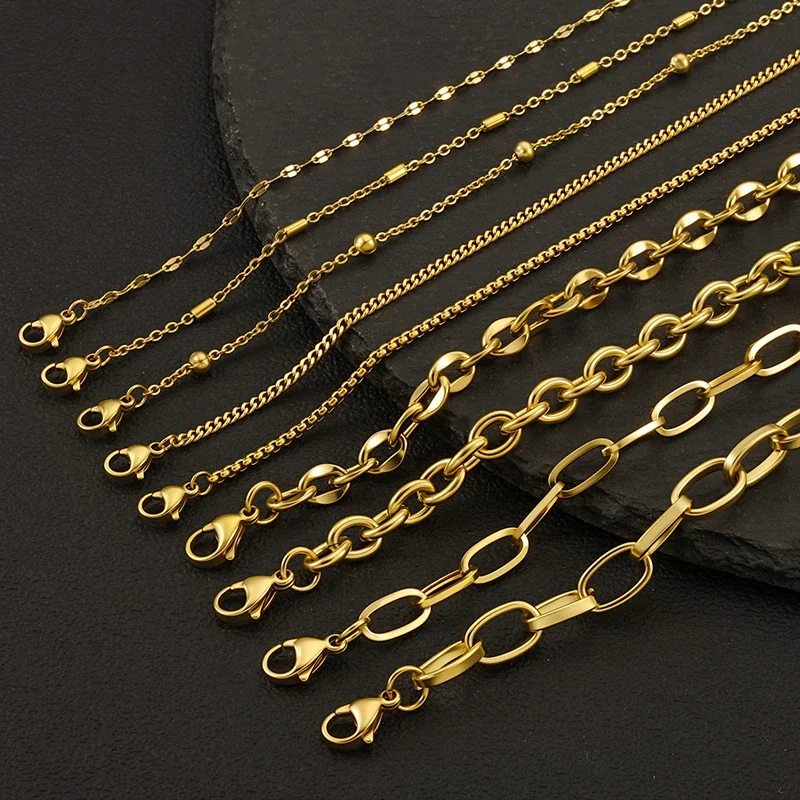 Bold Gold PVD Stainless Steel Cuban Paperclip Chain Necklace