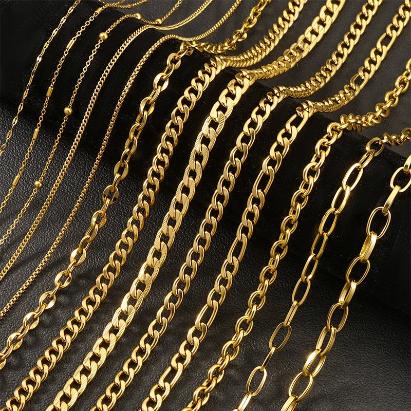 Bold Gold PVD Stainless Steel Cuban Paperclip Chain Necklace