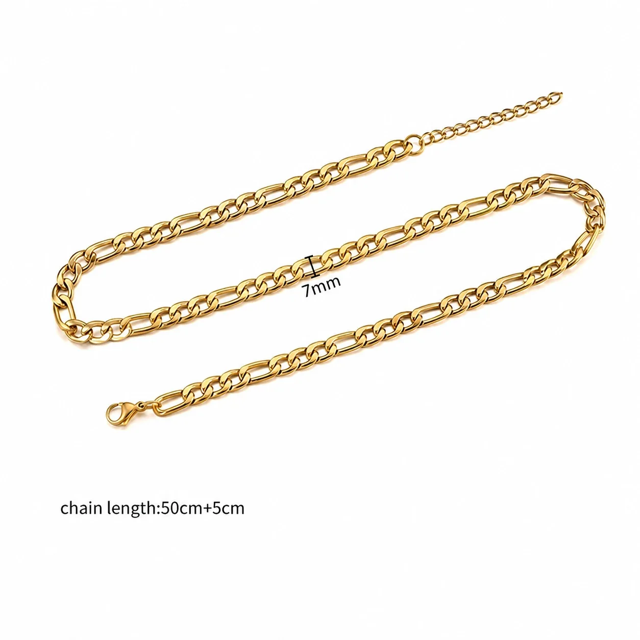 Bold Gold PVD Stainless Steel Cuban Paperclip Chain Necklace - Gold NK :
