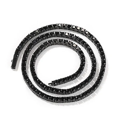 Iced Prong-Set Round CZ Stainless Steel Tennis Necklace