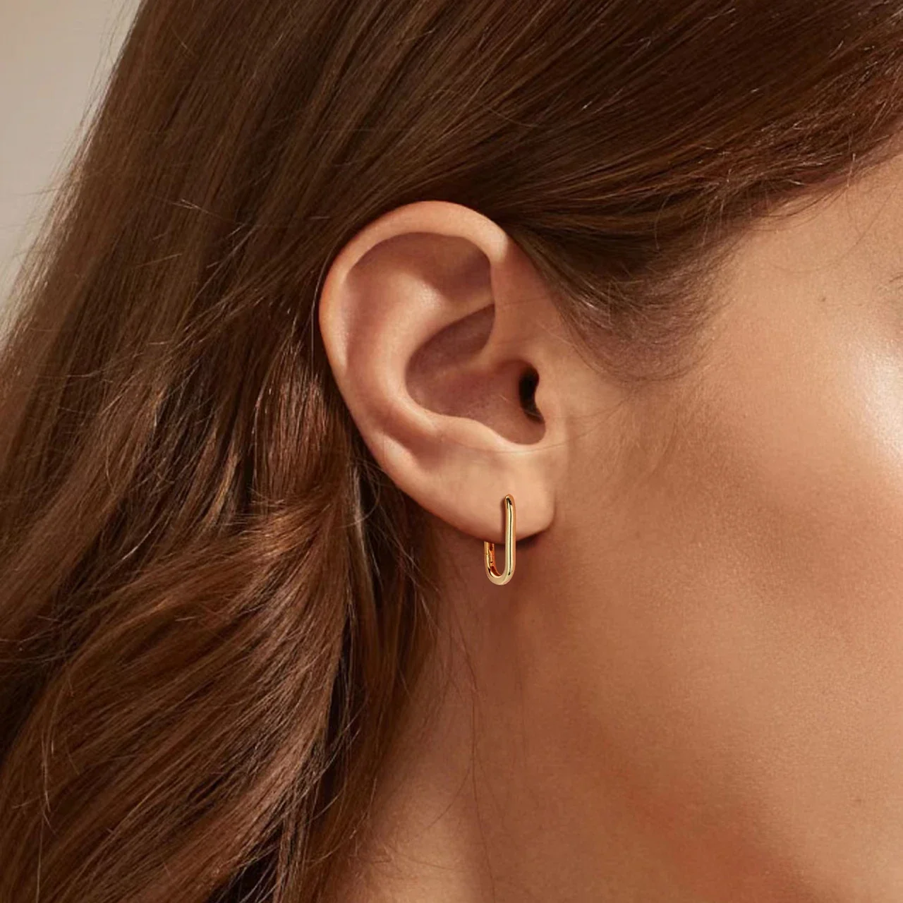 Sleek 925 Sterling Silver Oval Tubular Hoop Earrings