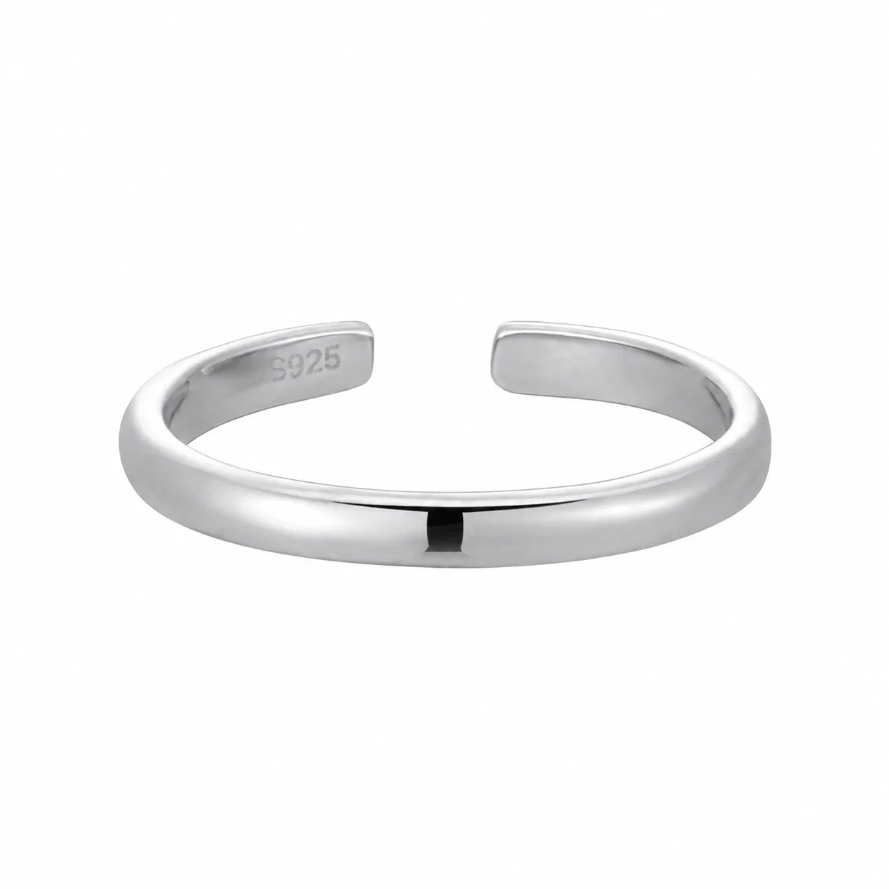 Sleek 925 Sterling Silver Polished Slim Open-Band Ring