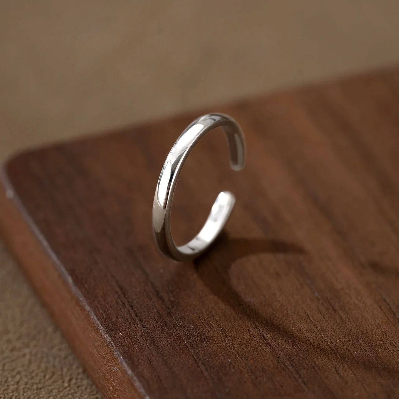 Sleek 925 Sterling Silver Polished Slim Open-Band Ring