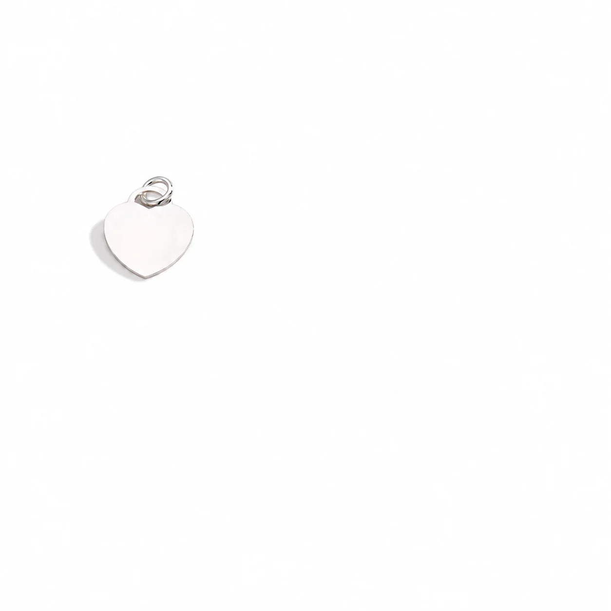 Polished 925 Sterling Silver Heart Tag Charm Pendant