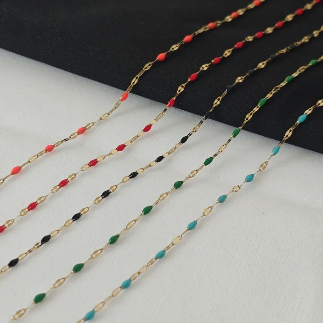 Vivid Stainless Steel 18K Gold-Plated Bead Link Anklet