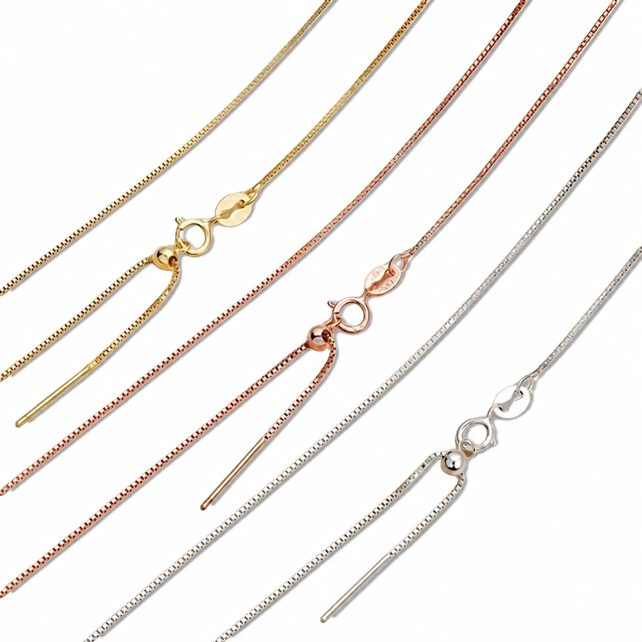 Polished 925 Sterling Silver Box Chain Threader Necklace
