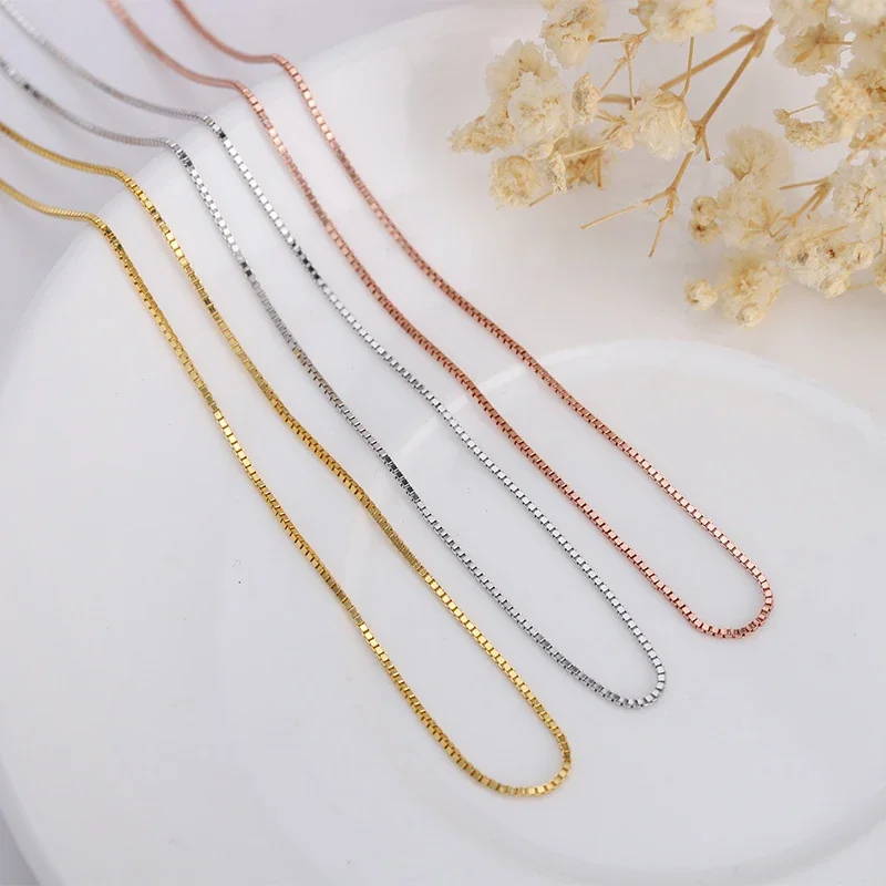 Polished 925 Sterling Silver Box Chain Threader Necklace