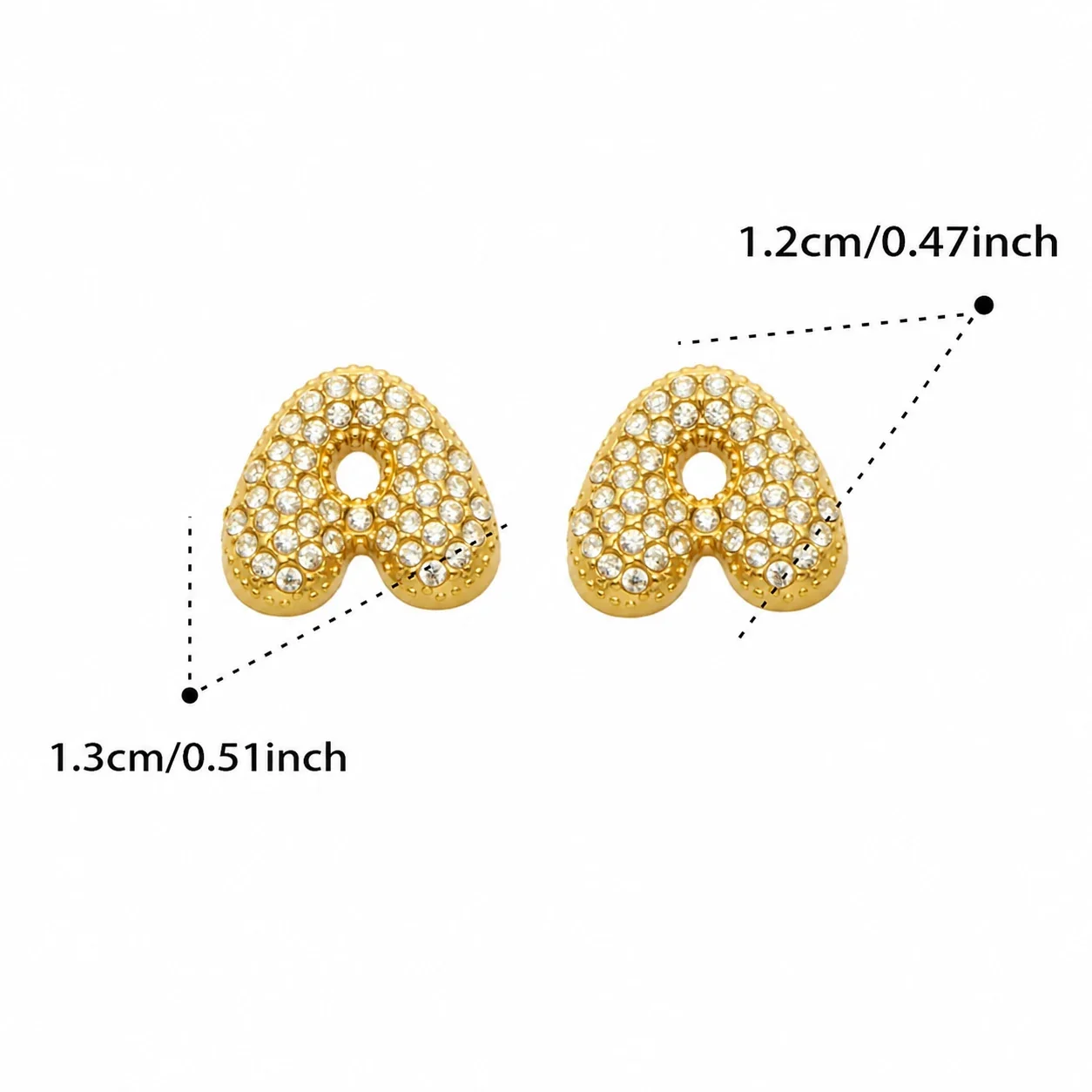 Playful Stainless Steel Pavé Bubble Letter Stud Earrings - Gold Letter A