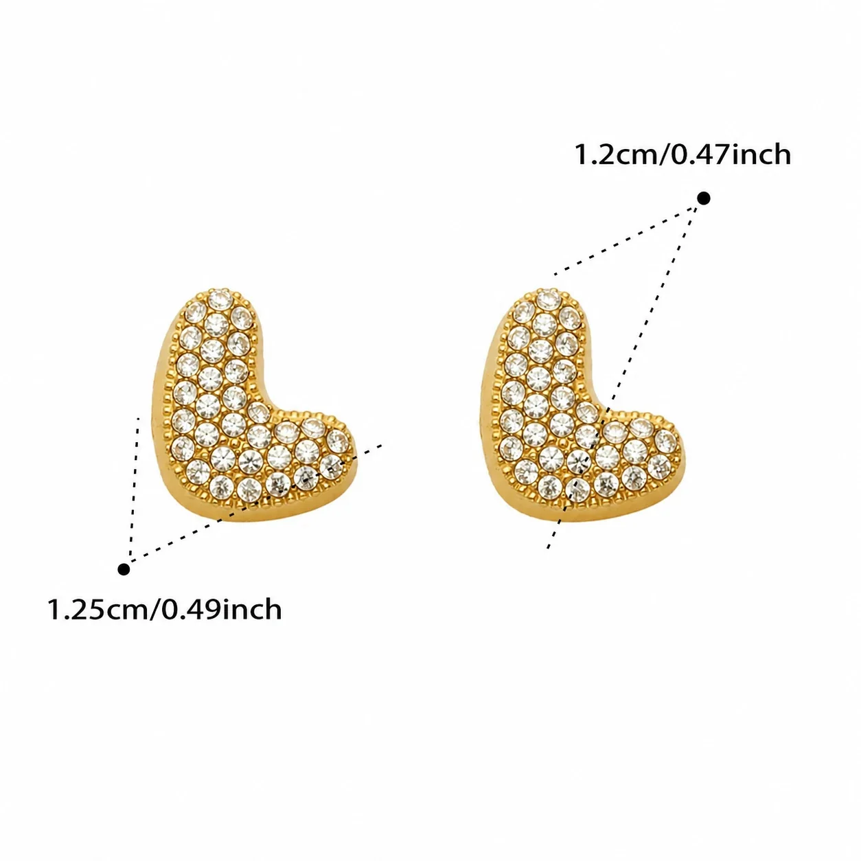 Playful Stainless Steel Pavé Bubble Letter Stud Earrings - Gold Letter L