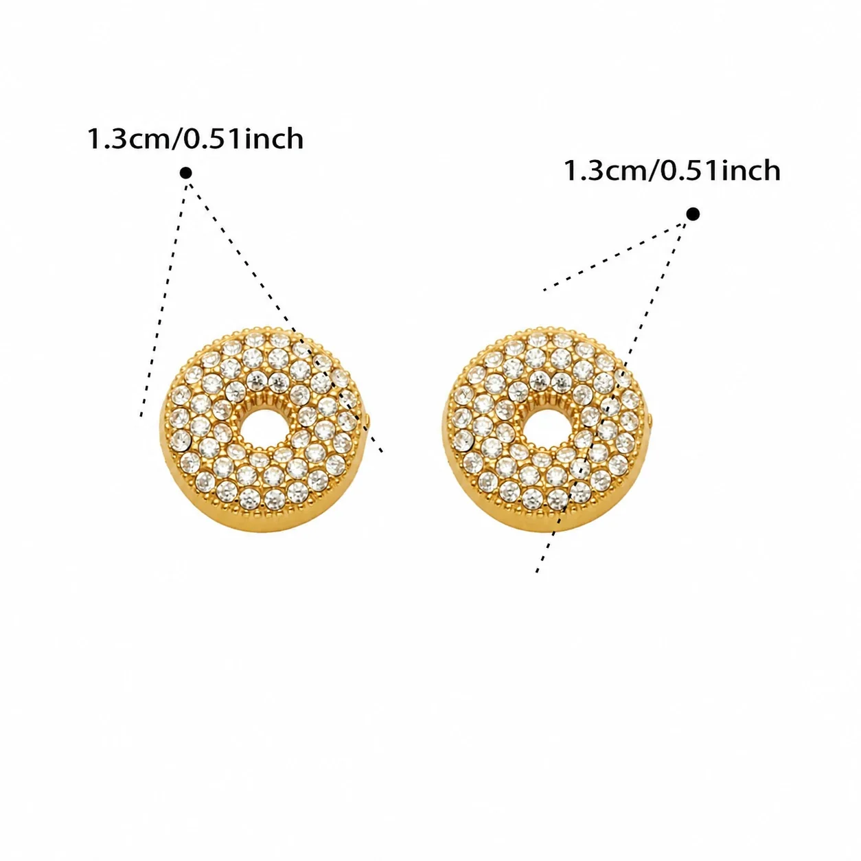 Playful Stainless Steel Pavé Bubble Letter Stud Earrings - Gold Letter O