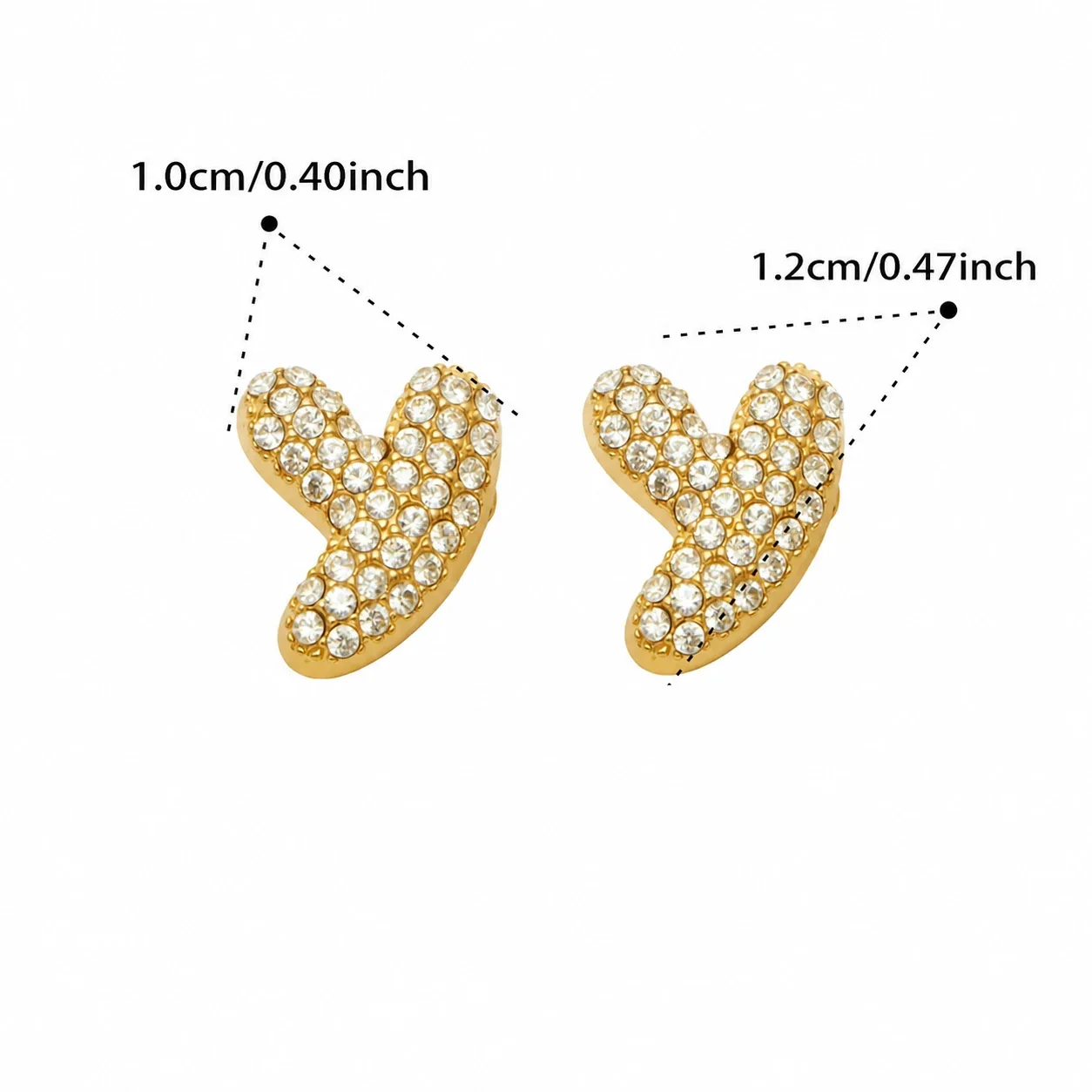 Playful Stainless Steel Pavé Bubble Letter Stud Earrings - Gold Letter Y