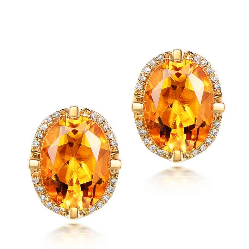 Radiant 18K Gold-Plated Oval Crystal Halo Stud Earrings