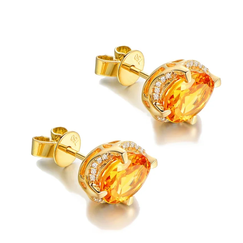 Radiant 18K Gold-Plated Oval Crystal Halo Stud Earrings