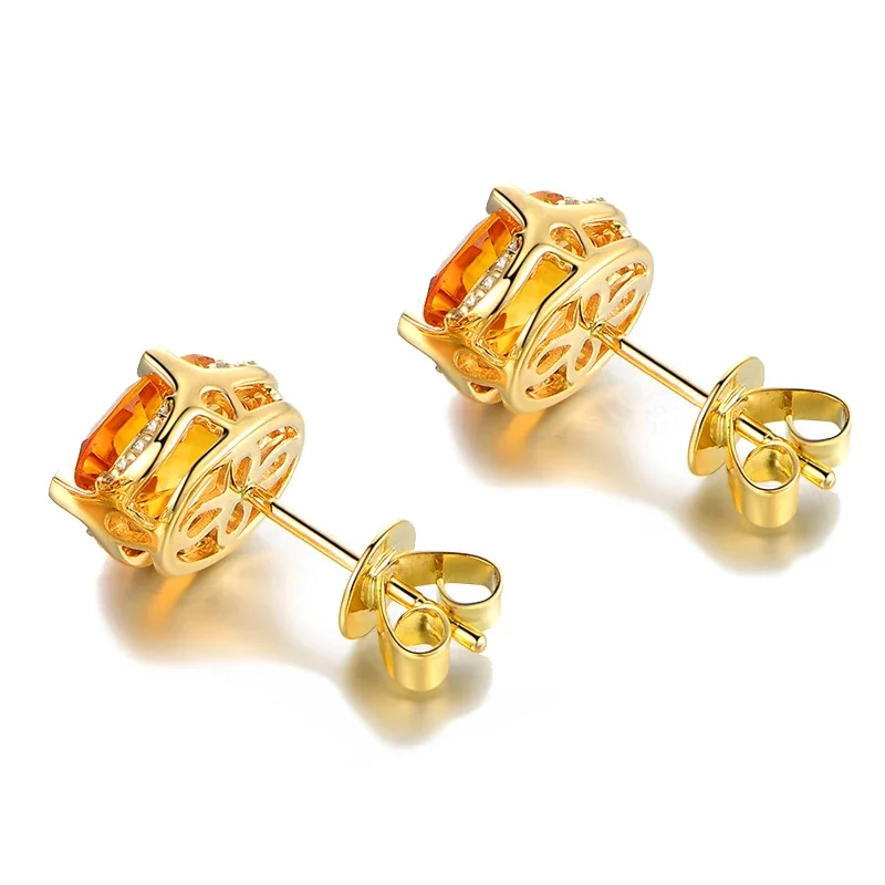 Radiant 18K Gold-Plated Oval Crystal Halo Stud Earrings