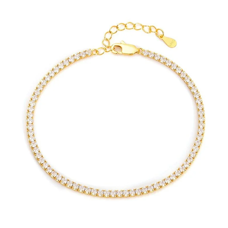 Vibrant 925 Sterling Silver Round Prong-Set Tennis Bracelet