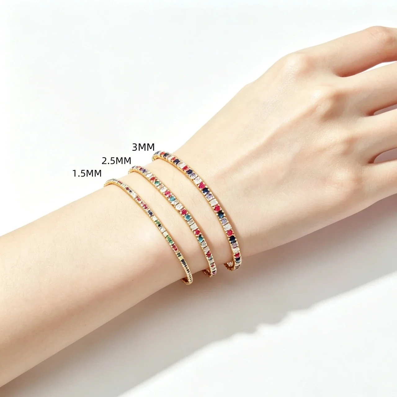 Vibrant 925 Sterling Silver Round Prong-Set Tennis Bracelet