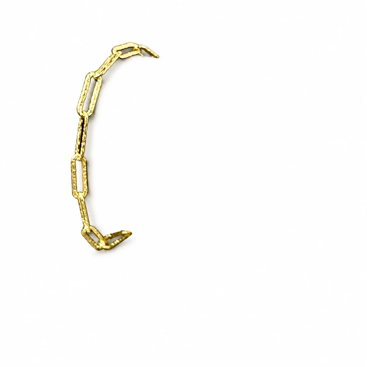 Textured Paperclip Link Toggle 925 Sterling Silver Bracelet - Silver