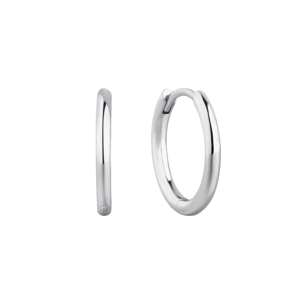 Sculptural 925 Sterling Silver Polished Oval Hoop Earrings