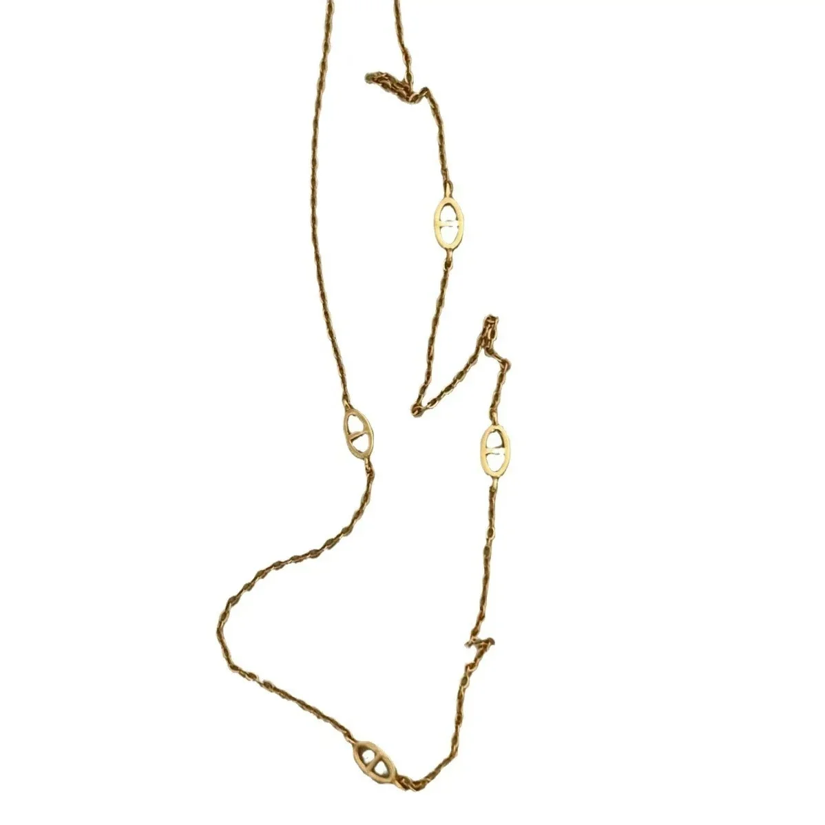 Delicate 925 Sterling Silver Oval Bar Motif Chain Necklace