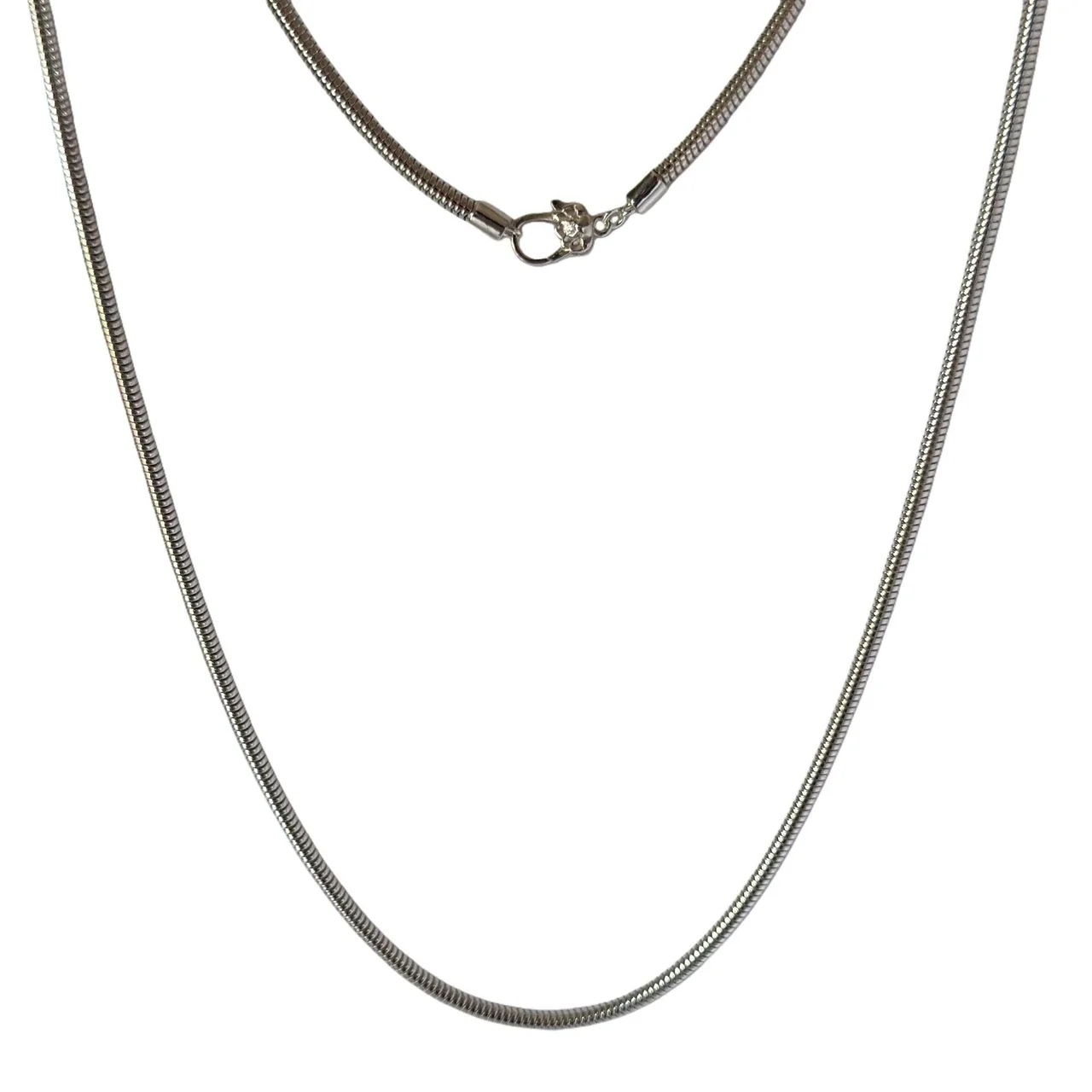 Polished 925 Sterling Silver Ribbed Snake Chain Necklace