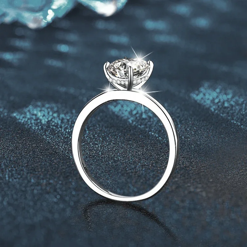 Radiant Oval Four-Prong 925 Sterling Silver Solitaire Ring
