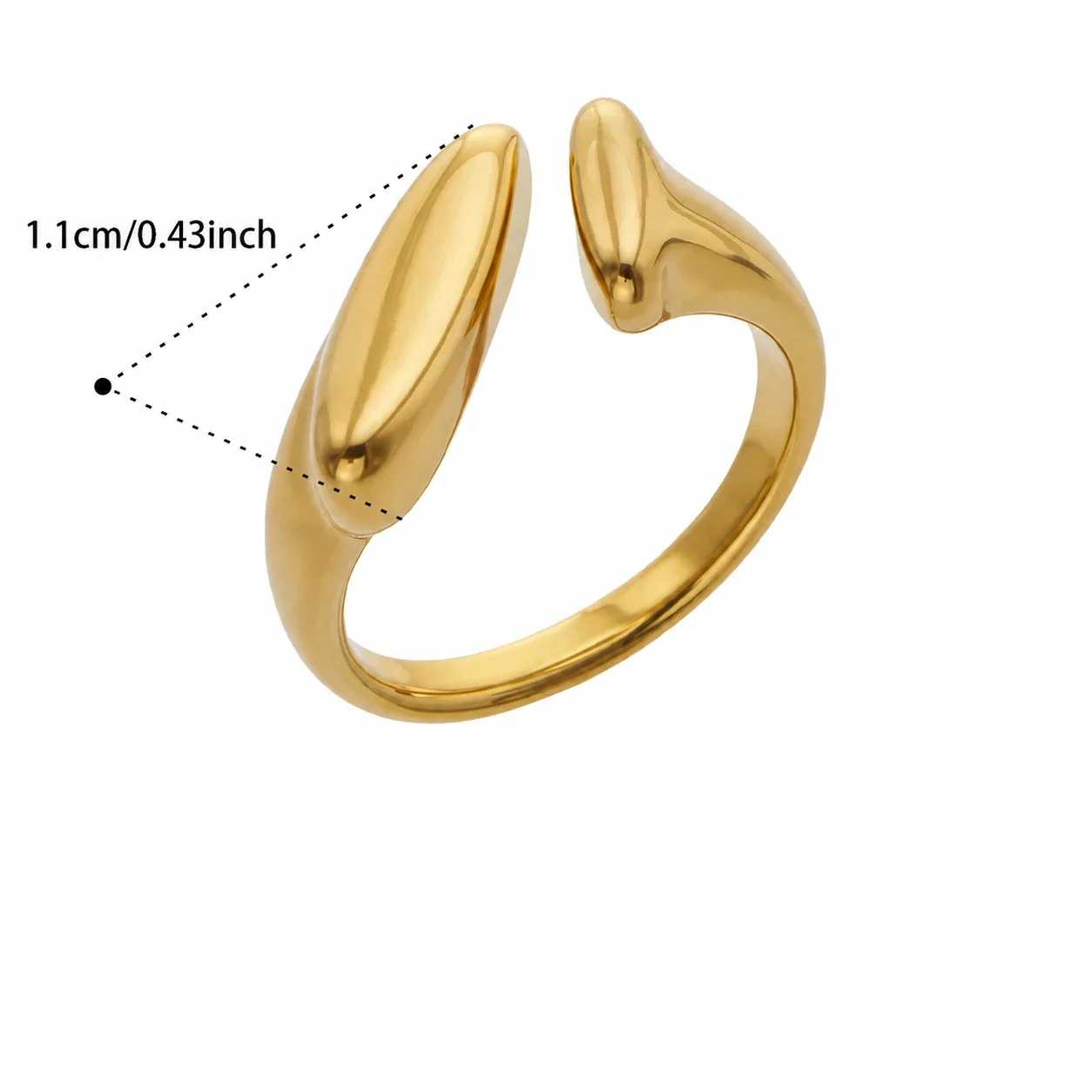Sculptural 18K Gold-Plated Open-Bar Square Crystal Ring - Gold Geometric Open