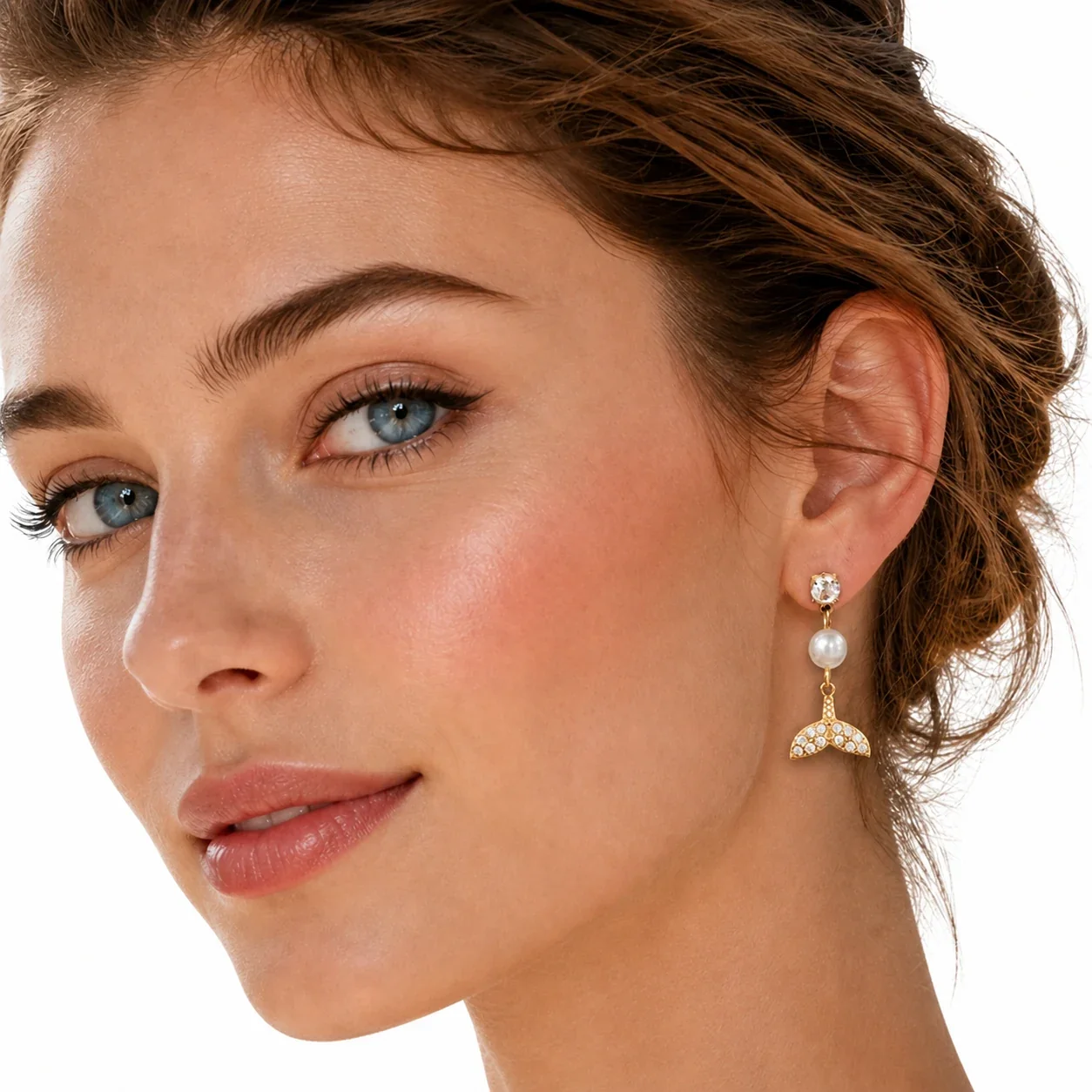 Marine Pearl-Effect 18K Gold-Plated Drop Earrings