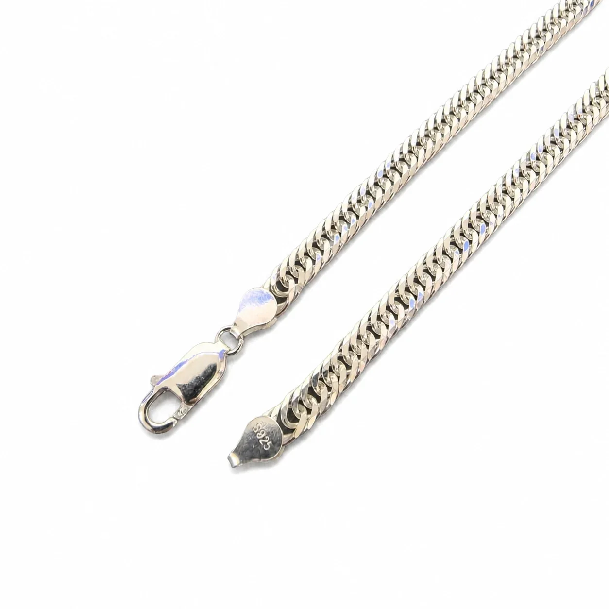 Faceted Curb 925 Sterling Silver 5mm Chain Necklace