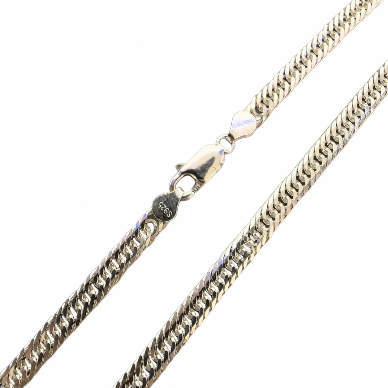 Faceted Curb 925 Sterling Silver 5mm Chain Necklace