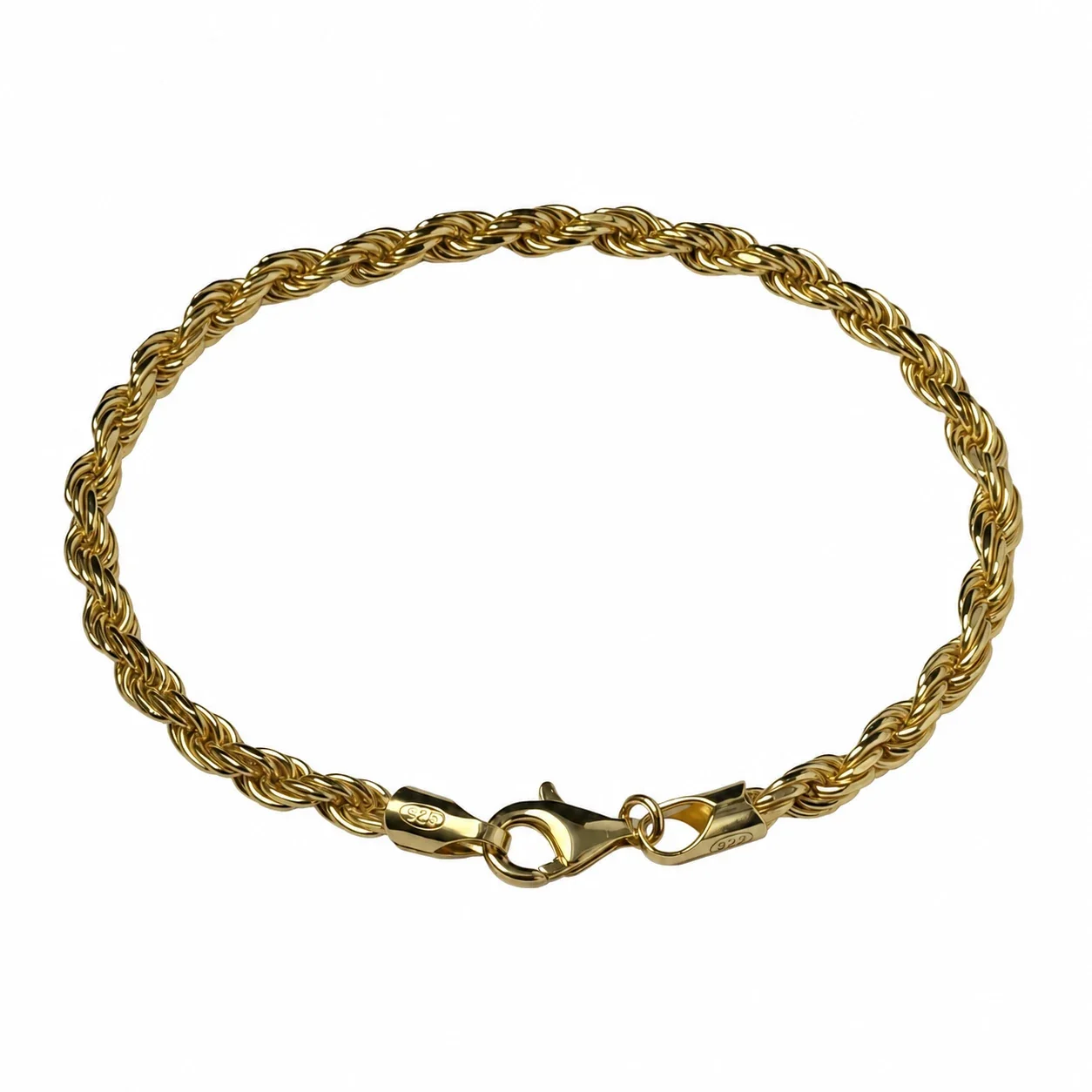 Sculpted Braided Rope Lobster Clasp 925 Sterling Silver Bracelet