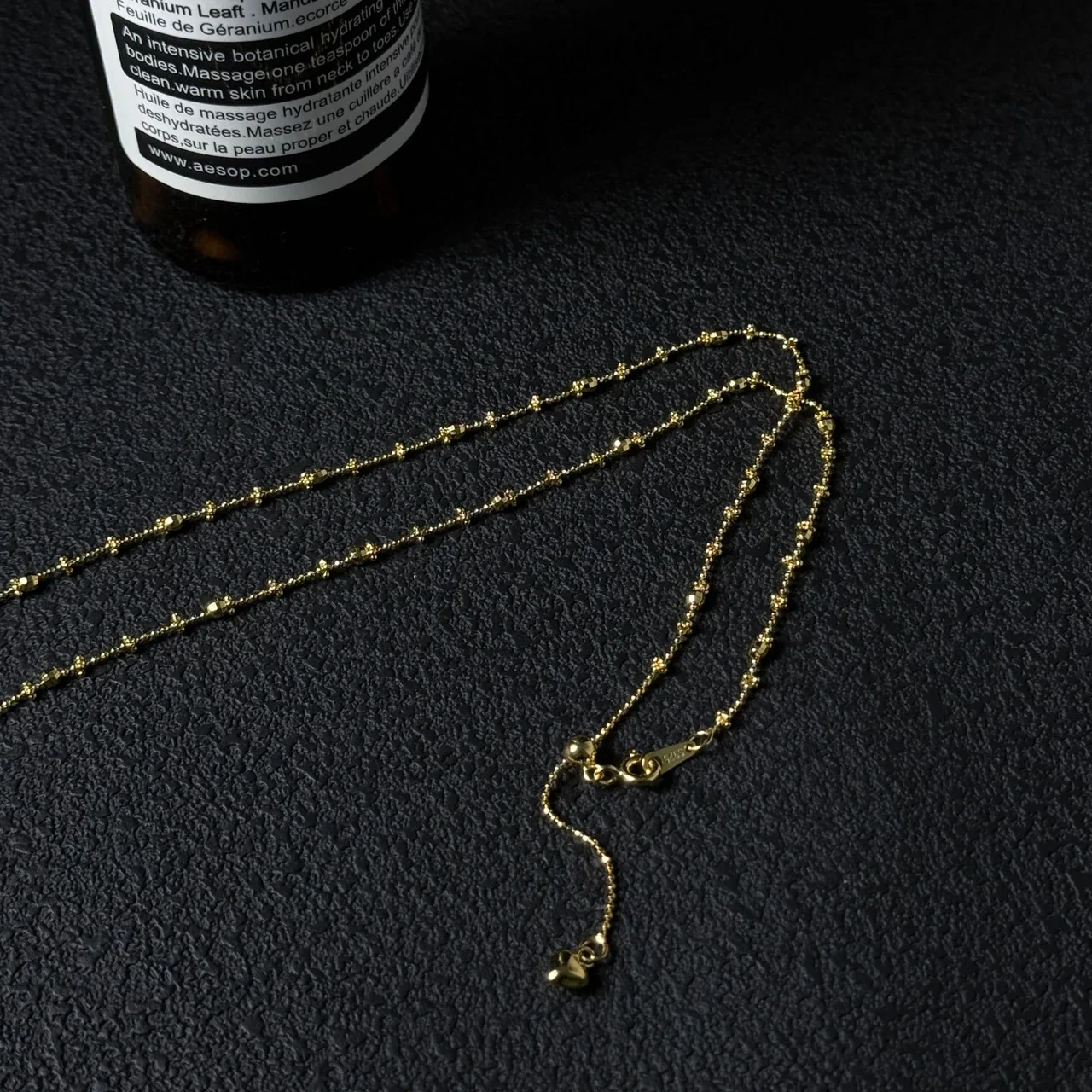 Dainty 925 Sterling Silver Bead Satellite Chain Necklace