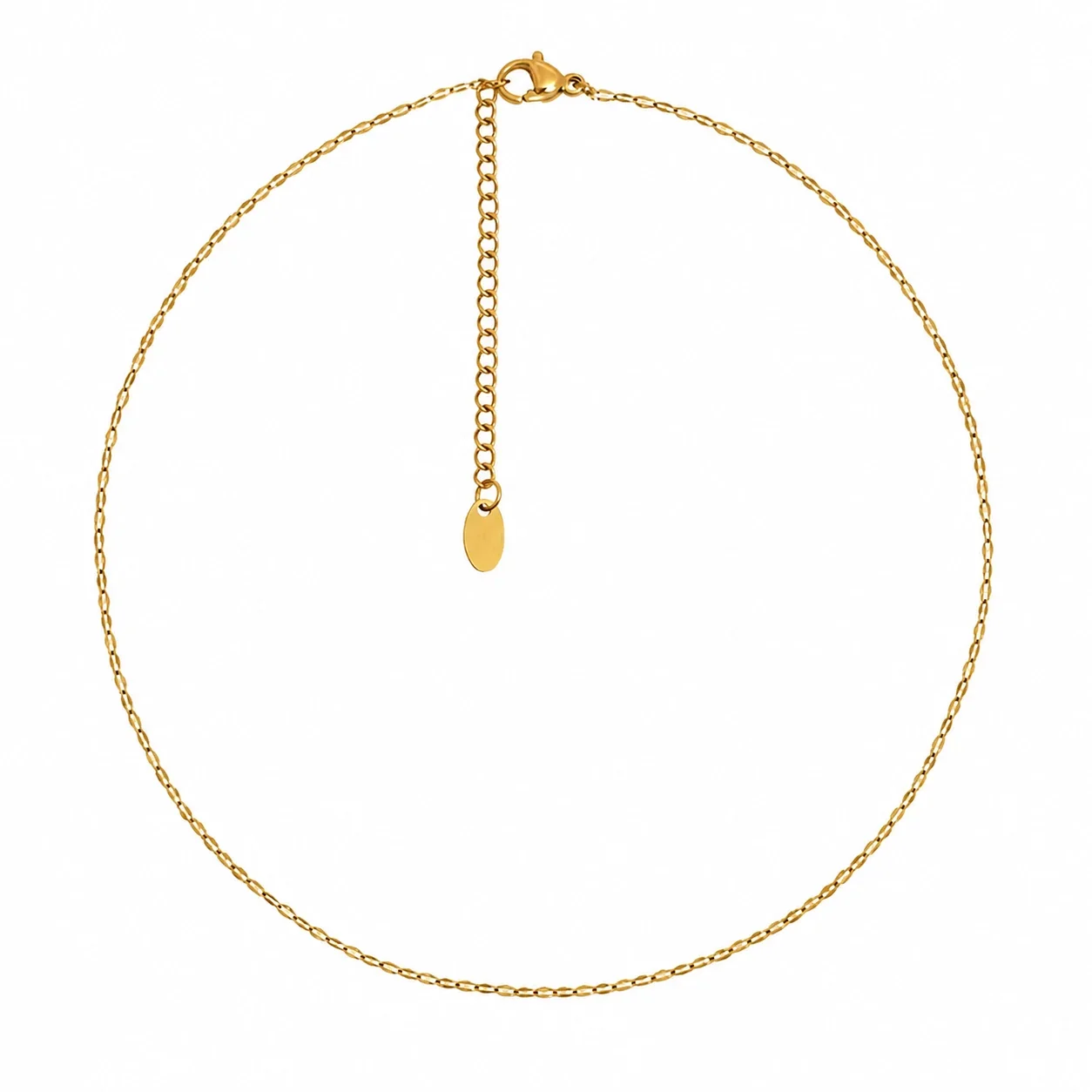 Delicate Gold-Plated Stainless Steel Oval Link Extender Bracelet
