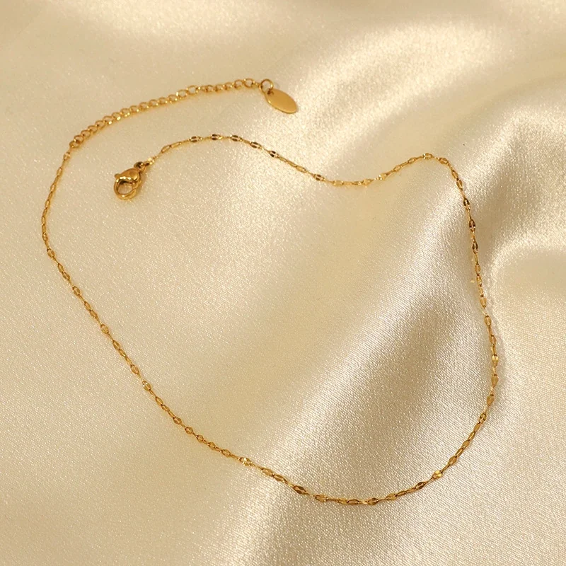 Delicate Gold-Plated Stainless Steel Oval Link Extender Bracelet