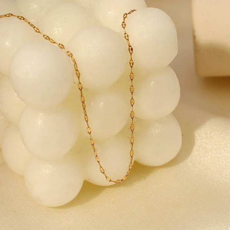 Delicate Gold-Plated Stainless Steel Oval Link Extender Bracelet