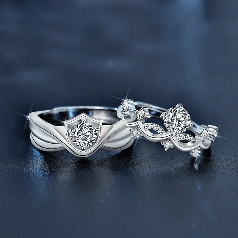Crown and Shield Moissanite 925 Sterling Silver Rings