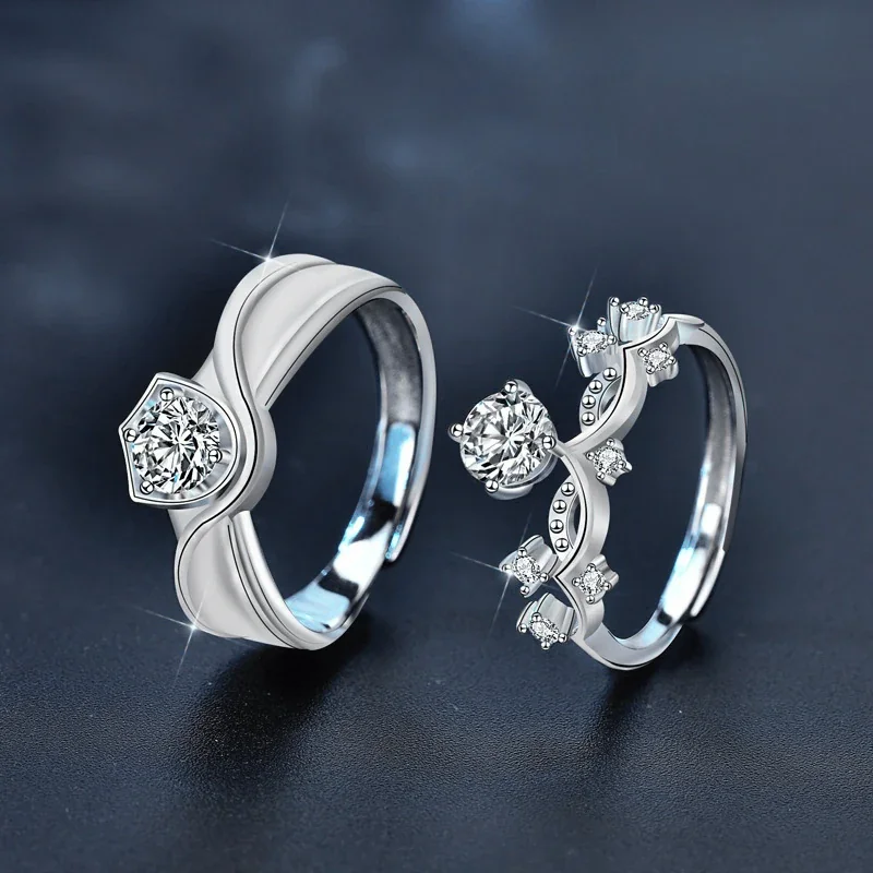 Crown and Shield Moissanite 925 Sterling Silver Rings