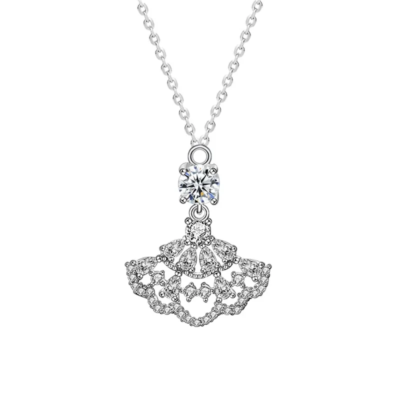Ornate 925 sterling silver Marquise Moissanite Dress Necklace