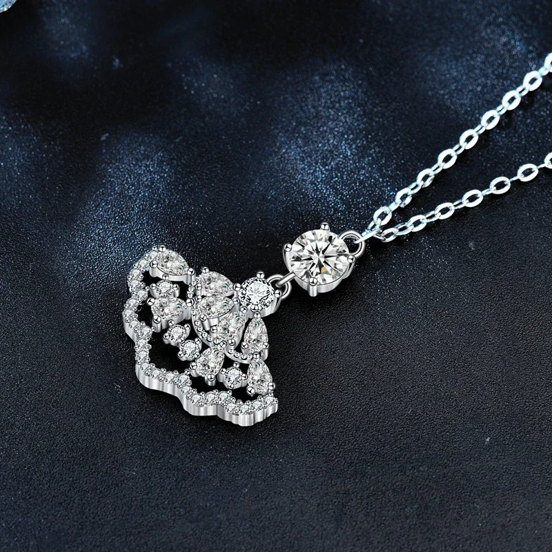 Ornate 925 sterling silver Marquise Moissanite Dress Necklace