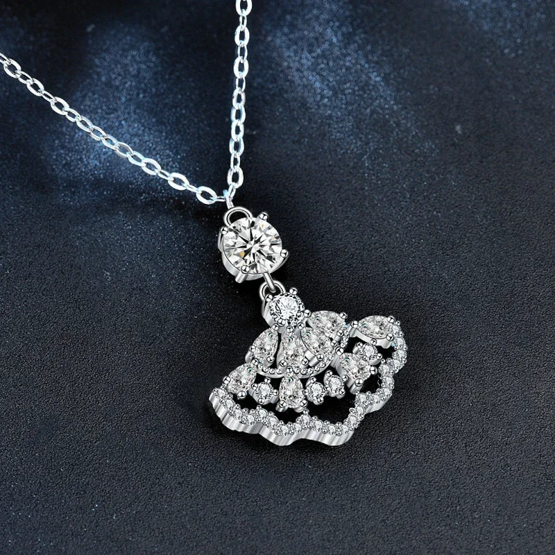 Ornate 925 sterling silver Marquise Moissanite Dress Necklace