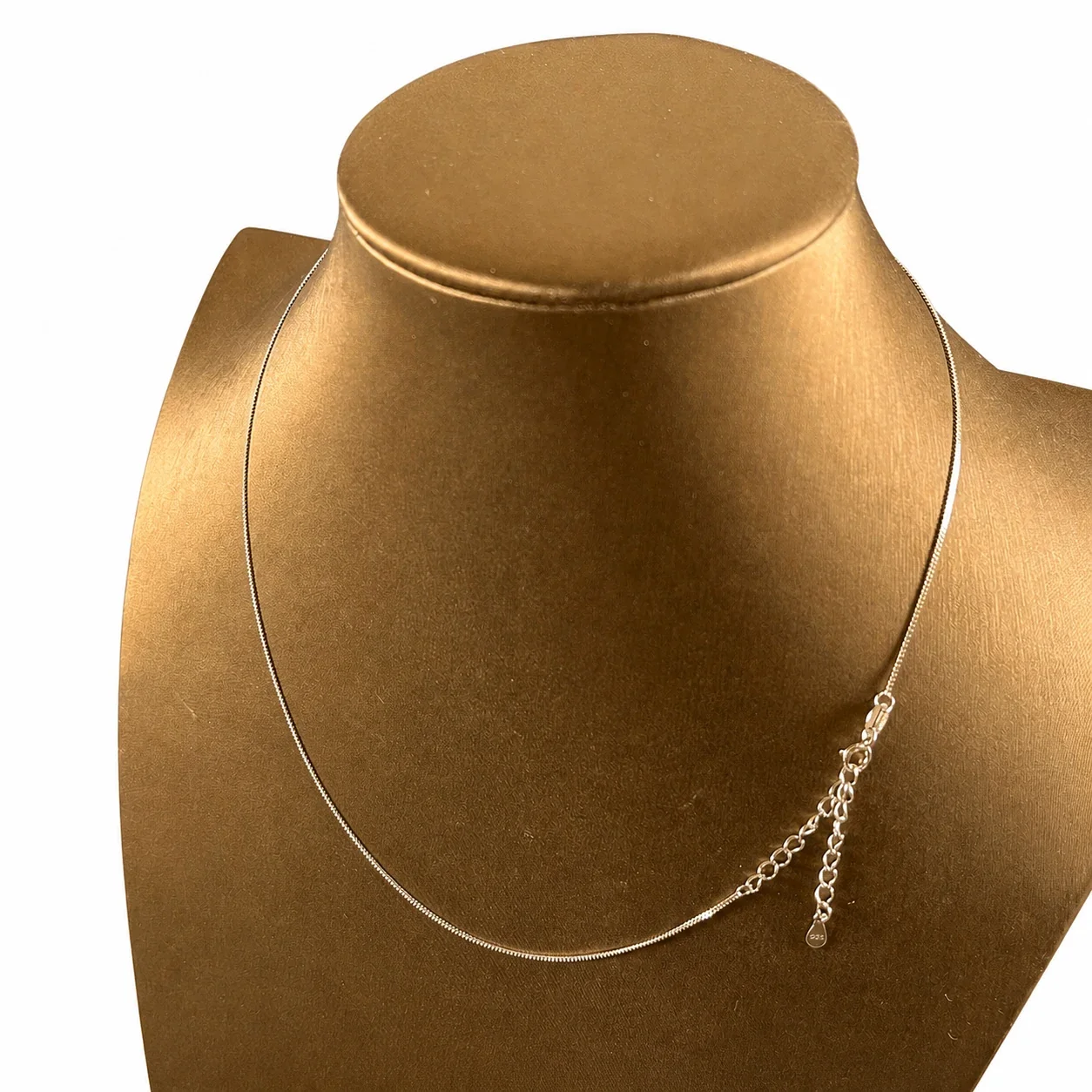 Faceted 925 Sterling Silver Slim Curb Spring-Clasp Chain Necklace - Silver 1.0 mm 40+5 cm