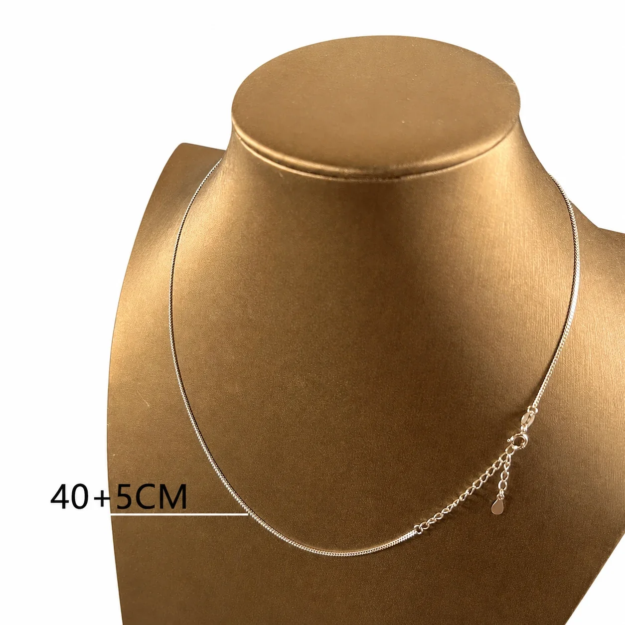 Faceted 925 Sterling Silver Slim Curb Spring-Clasp Chain Necklace - Silver 1.2 mm 40+5 cm
